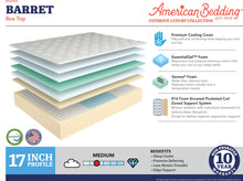 Load image into Gallery viewer, Barret 17 Inch Medium Box Top Mattress