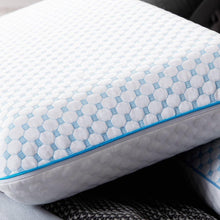 Load image into Gallery viewer, Weekender Gel Memory Foam Pillow + Reversible Cooling Cover - The Mattress Experts - Cayman Islands, linens, linen, sheets, sheet sets, organic, Cayman, Grand Cayman, Mattress, mattresses, blankets, duvets, comforters, blanket, bedding, organic bedding, organic linen, organics, cotton, all natural, Egyptian cotton, bed frames, platform beds, bedroom furniture, bedroom, furniture, pillow, pillows