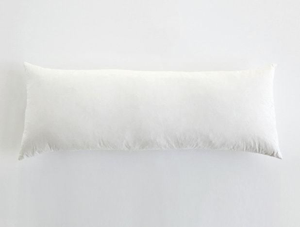 Down Pillow Insert White Lumbar 14 x 36 – The Mattress Experts